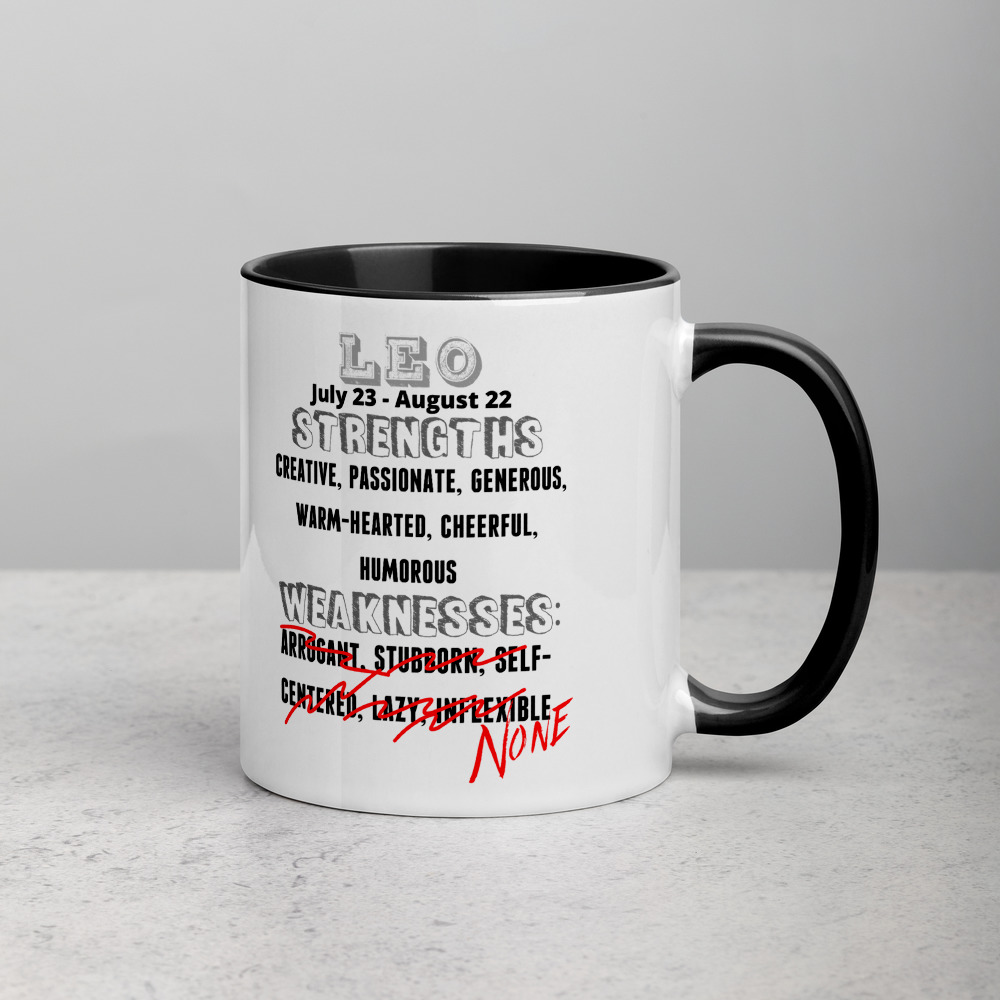 Leo Strengths Mug with Color Inside – The Kick Tees